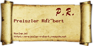 Preiszler Róbert névjegykártya